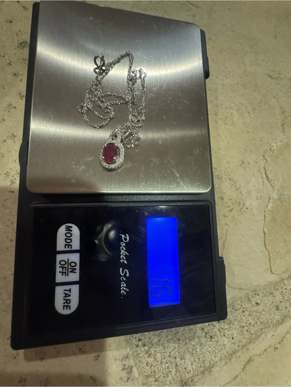 Vintage 1CT Natural Ruby & Diamonds Halo Pendant Necklace 10K White Gold - Picture 17 of 17